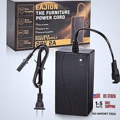 29V 2A Universal Power Cord for Recliner Chairs, Adapter with AC Power Cord