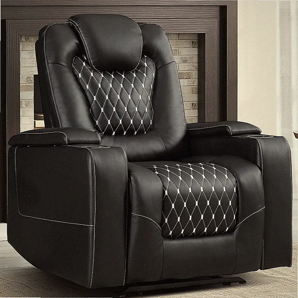 EBELLO Power Recliner Chair w/ Cup Holder & USB Port Faux Leather Electric Chair