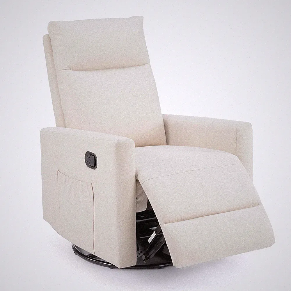 HOMEFLA Swivel Glider Rocker Recliner Chair with Adjustable Backrest Footrest