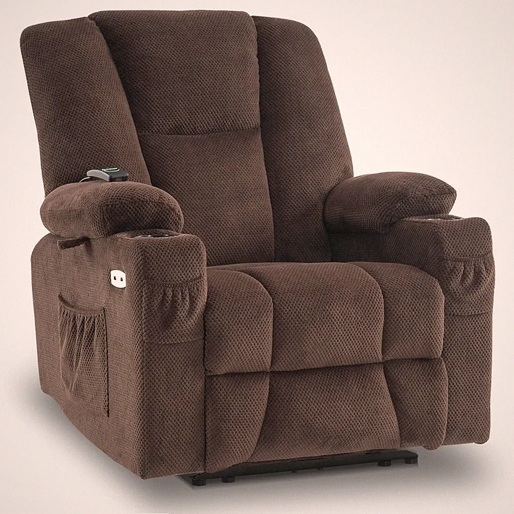 Mcombo Power Recliner Sofa Chair with Heat & Massage, USB for Living Room 8015