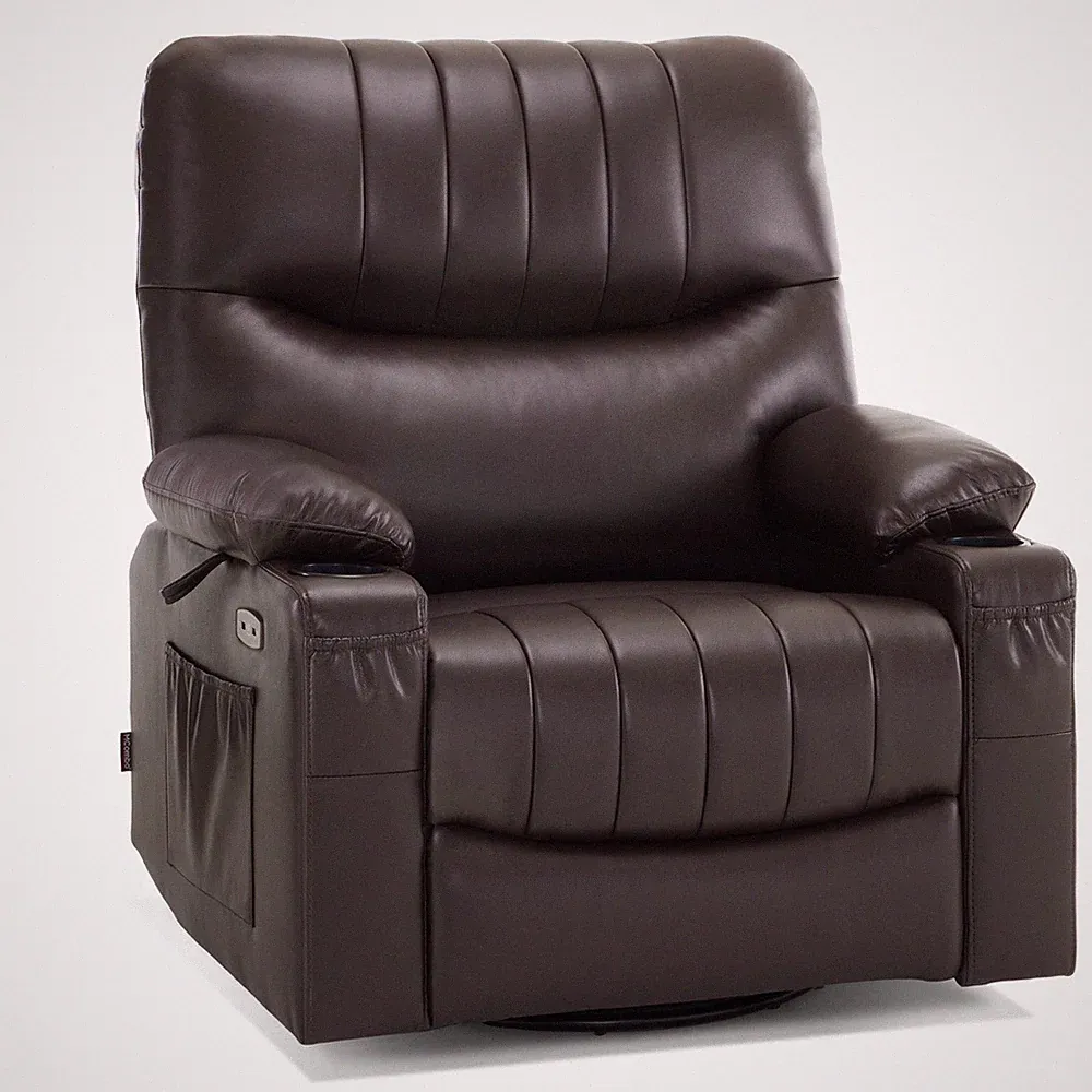 MCombo Power Swivel Recliner Chair with Vibration & Heat, USB for Nursery 7785