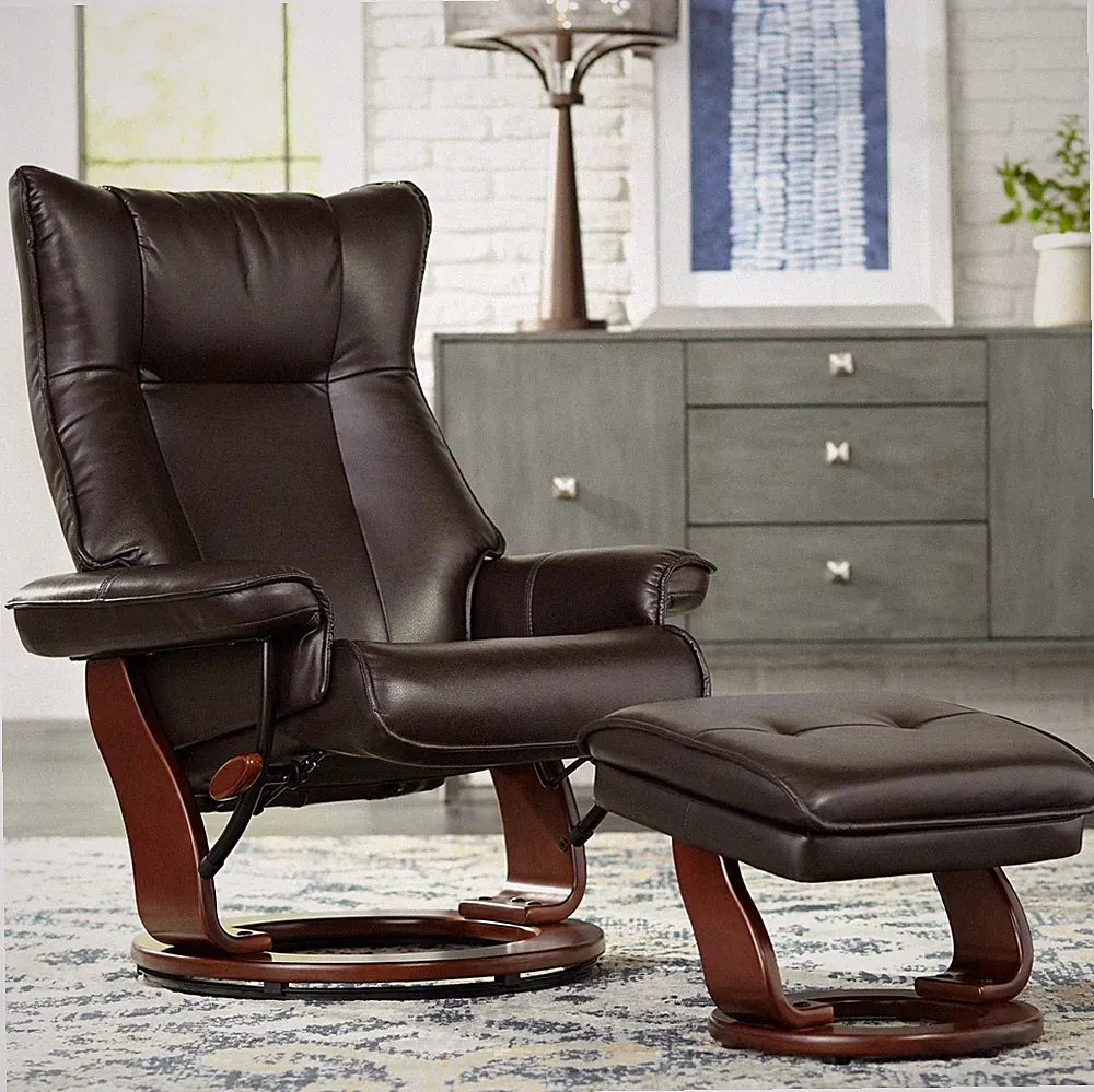 Morgan Faux Leather Recliner Chair Armchair Ottoman Footrest Ergonomic Manual
