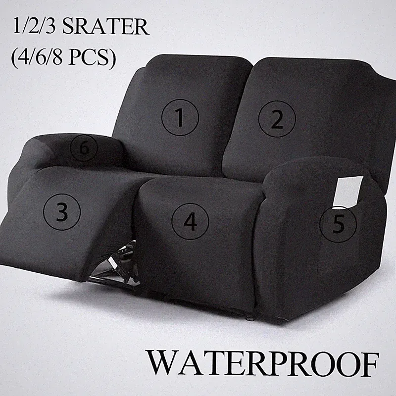 Recliner Sofa Cover Elastic Spandex Armchair Covers Solid Color Chair Protector